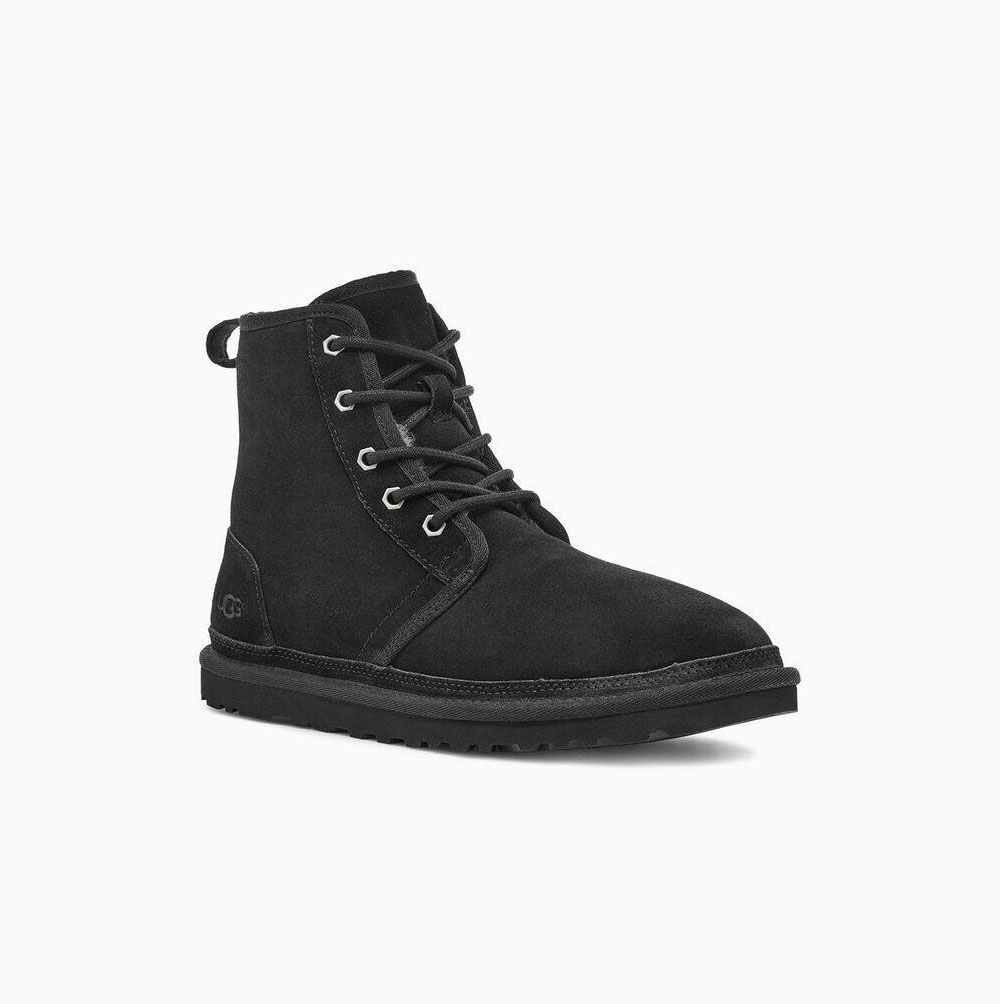 UGG Harkley Black Lace-up Boots for Men (ZUNB52086)